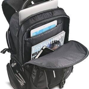 Solo Rival 17.3 Inch Laptop Backpack with Hardshell Side Pockets, Black